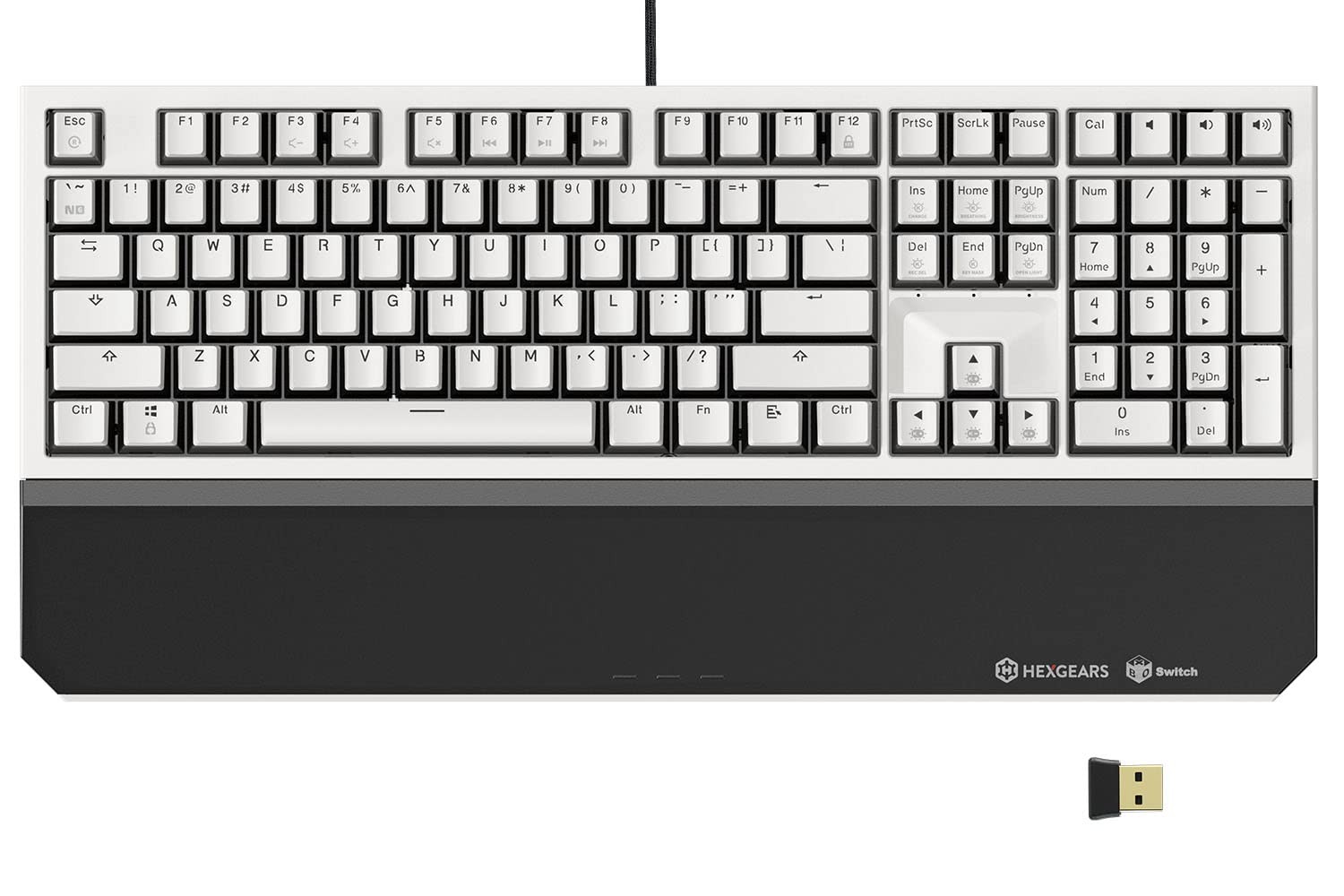 Hexgears PowerBlade X5 Wireless Keyboard Pudding Keycaps White