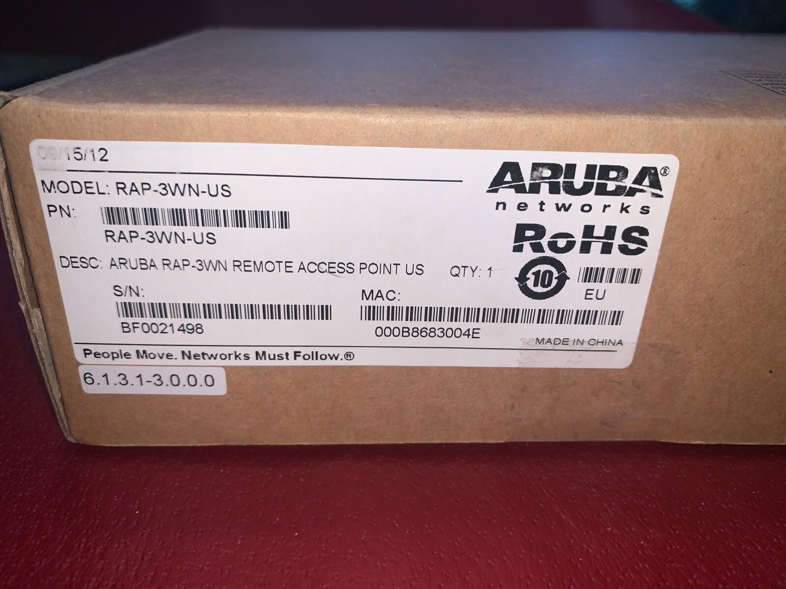 ARUBA NETWORKS RAP-3WN-US 2.4G 300MBPS WIRED WIRELESS REMOTE ACCESS POINT JW219A