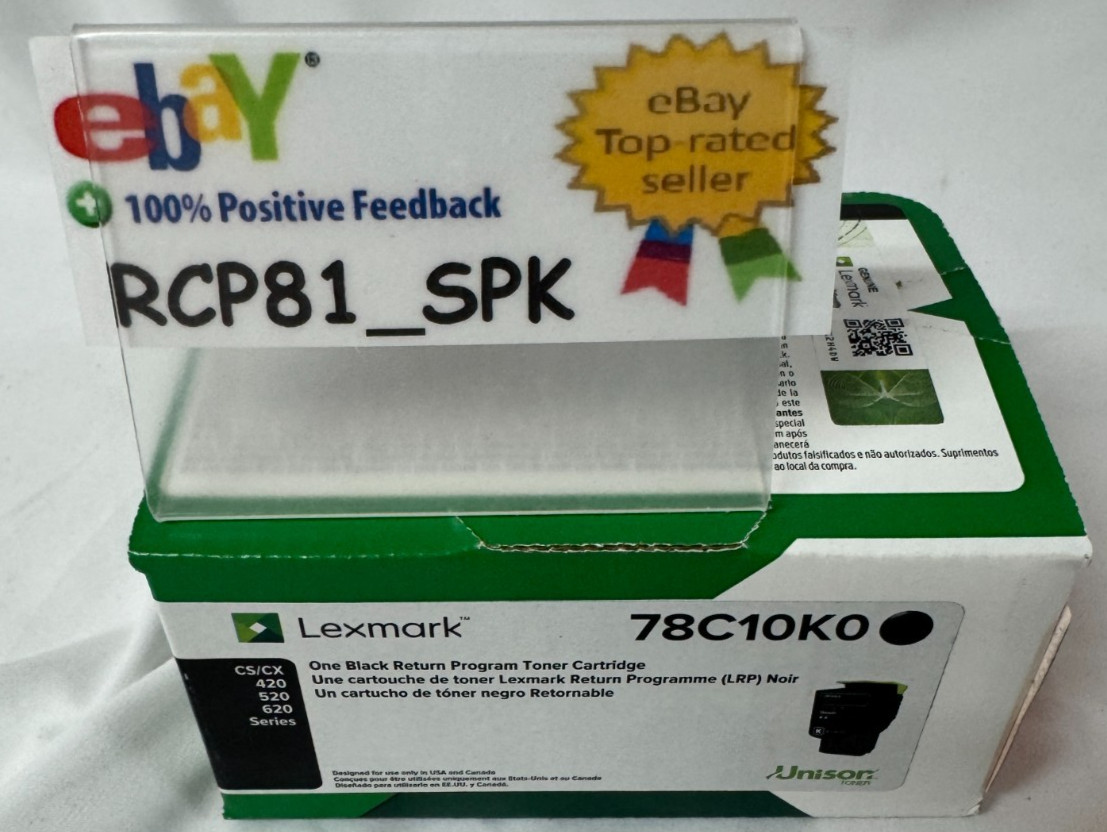LEXMARK GENUINE 78C10K0 BLACK RETURN PROGRAM TONER CARTRIDGE | BNIB | Fast Ship