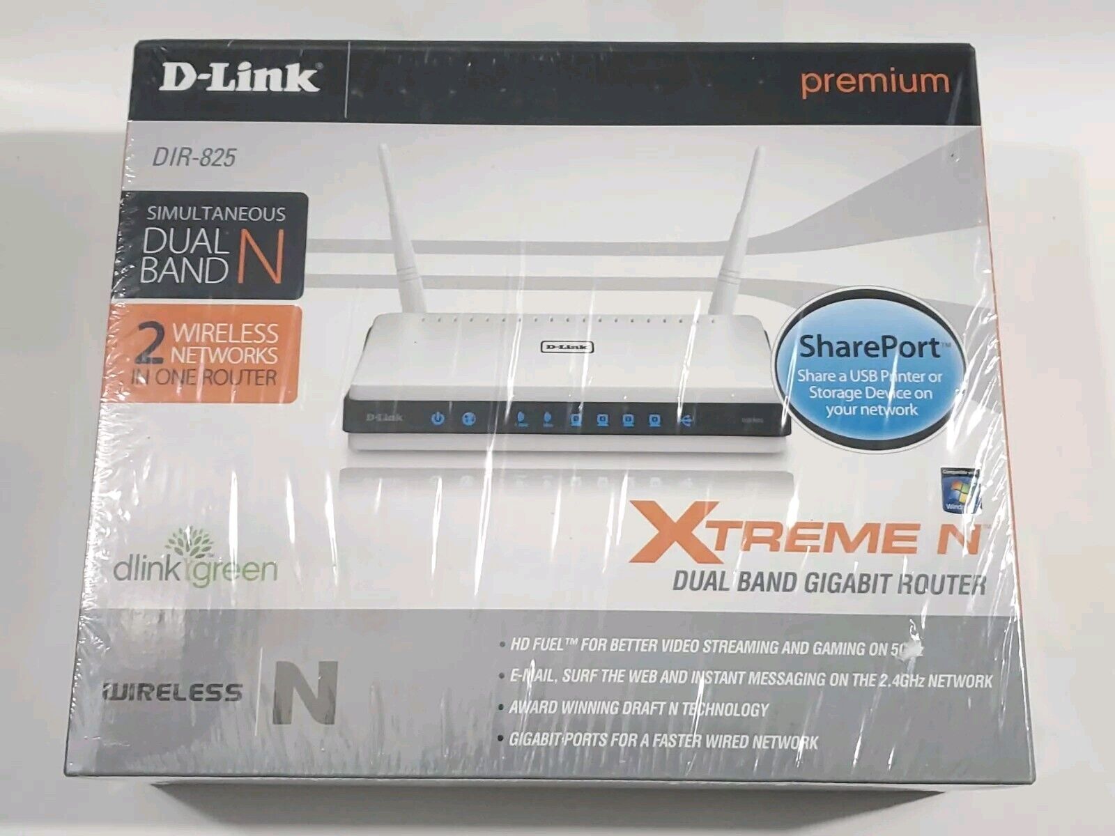 D-Link Xtreme N DIR-825 300 Mbps 4-Port Gigabit Wireless N Router (NEW/SEALED)