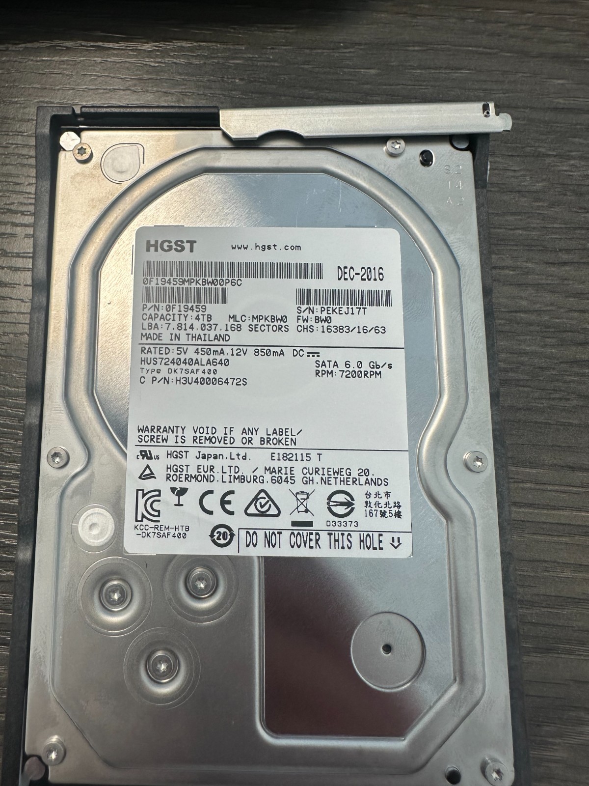 HGST Ultrastar HUS724040ALA640 7200RPM 4TB 64MB 3.5" Enterprise Hard Drive