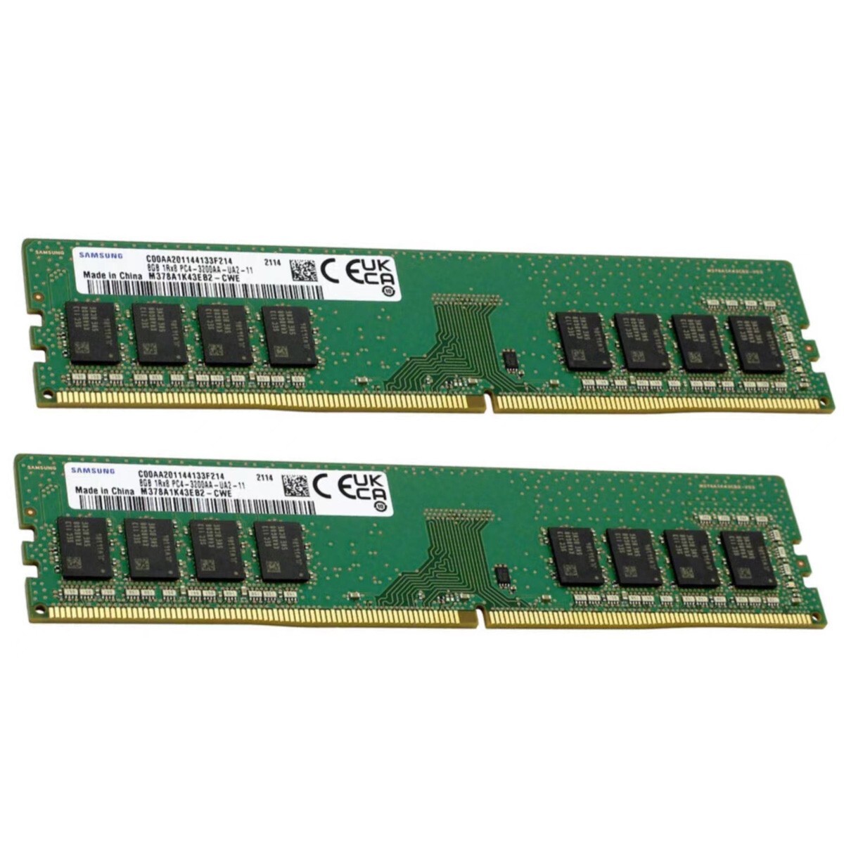 Samsung 16GB 2X8GB DDR4 3200MHz PC4-25600 1RX8 UDIMM Memory Ram M378A1K43EB2-CWE