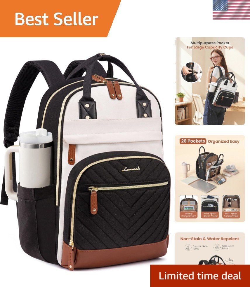 Elegant College & Travel Backpack with Giant Tumbler Holder - Perfect Gift Idea
