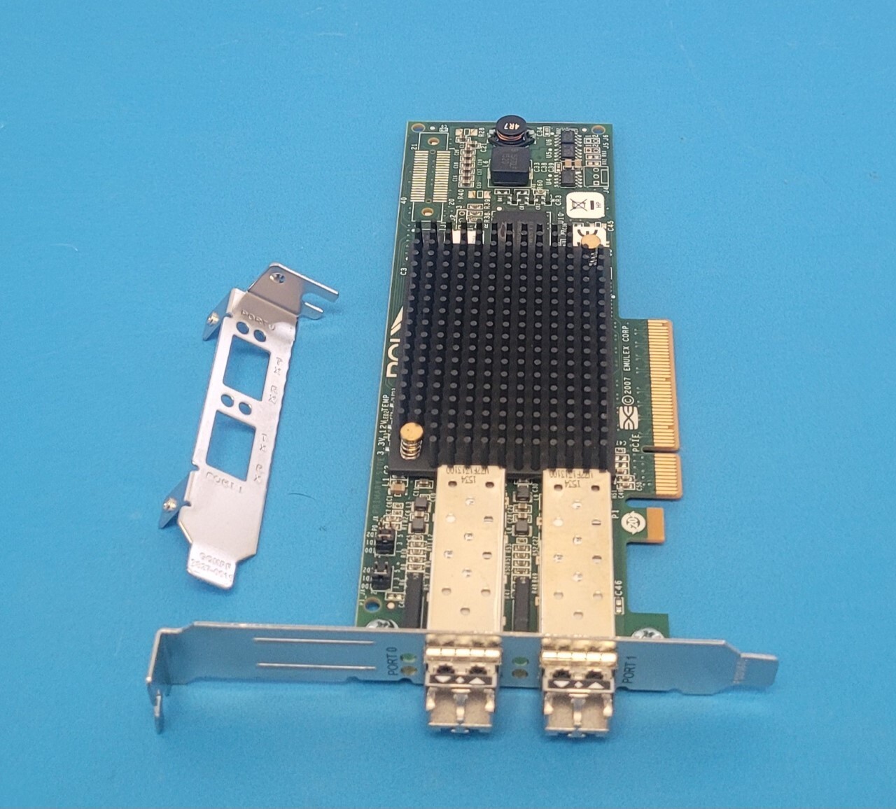 HP 8Gb FC HBA Emulex LPE12002 2x SFP Transceivers high and half bracket