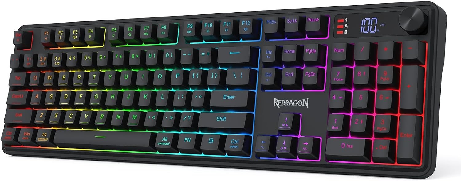 Redragon K526 PRO RGB Wireless Membrane Gaming Keyboard 104 Keys