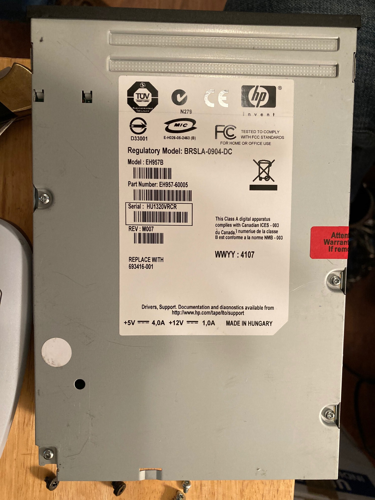 HP LTO5 AQ284A#104 EH957SB AQ280A 596278-001 693416-001 EH957A Ultrium5 LTO-5