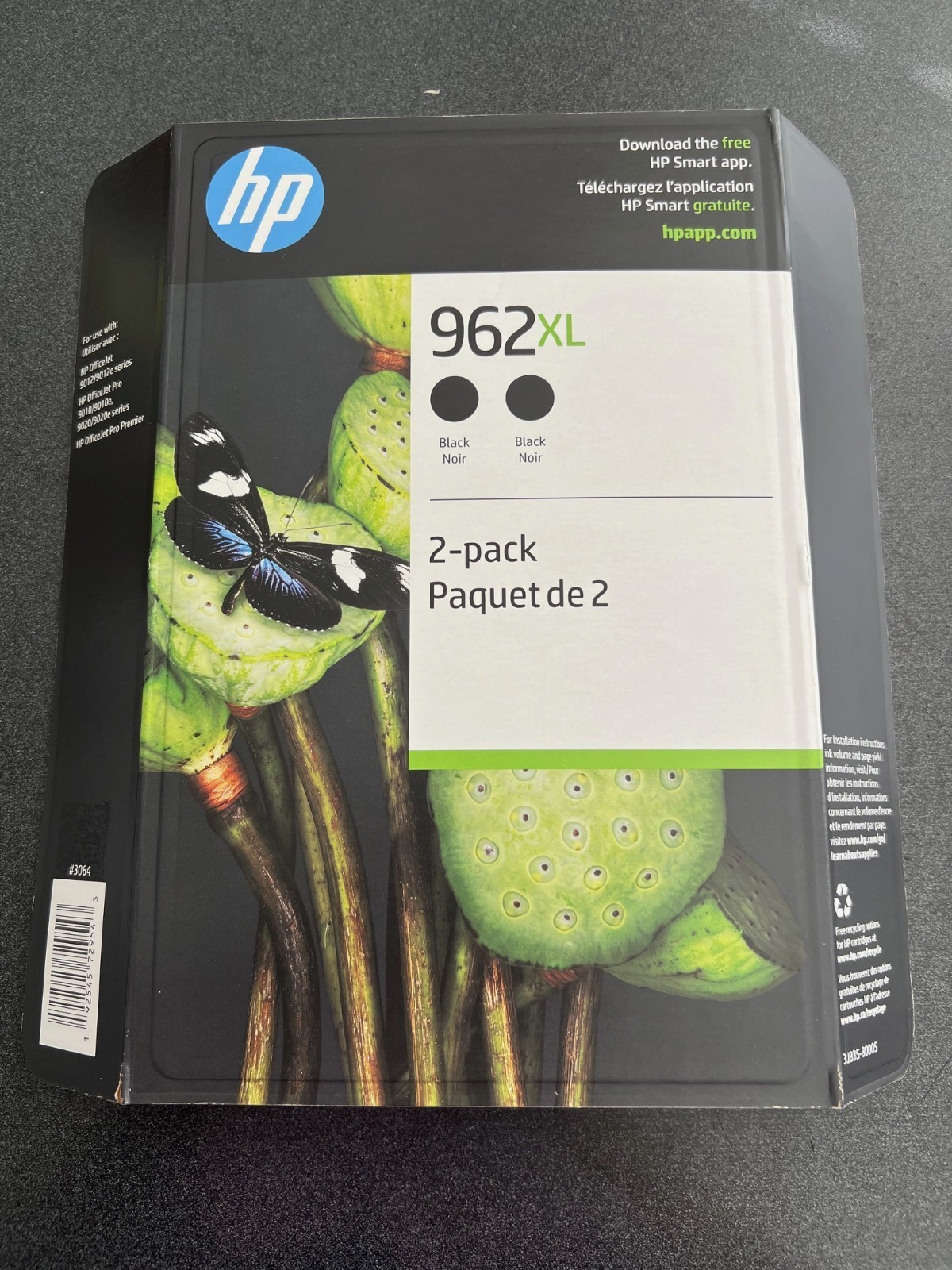GENUINE HP 962XL (3JB35BN) Black Twin Pack Ink Cartridges - 2 Pack