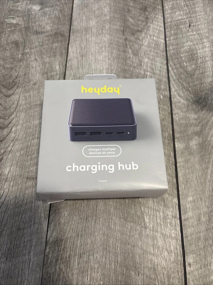 heyday 4 Port USB Charging Hub High Charging Speed USB-C USB-A 52w Dusk Blue