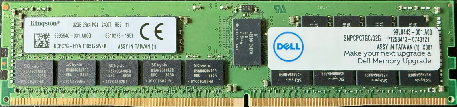 Kingston 32GB 2Rx4 PC4-2400T ECC RDIMM KCPC7G-HYA Dell SNPCPC7GC/32G