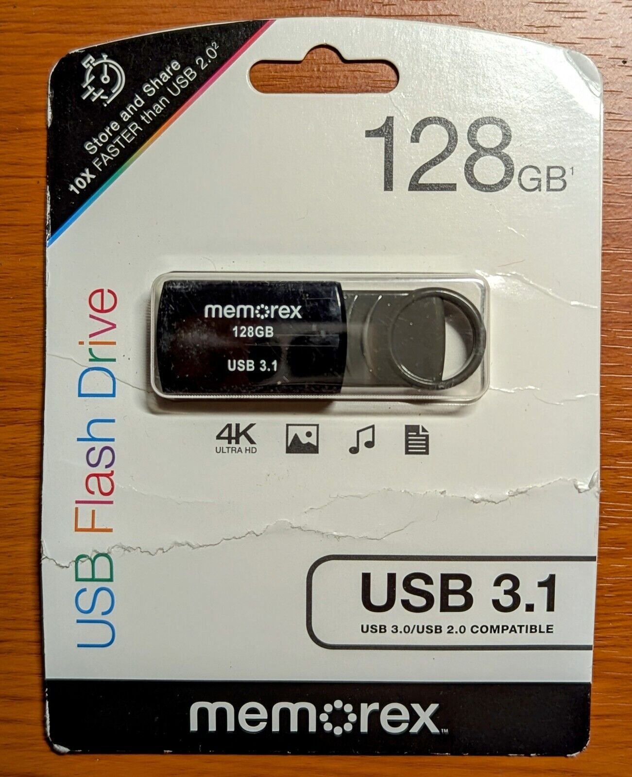 128GB USB 3.1 Flash Drive 4K Ultra HD By Memorex 