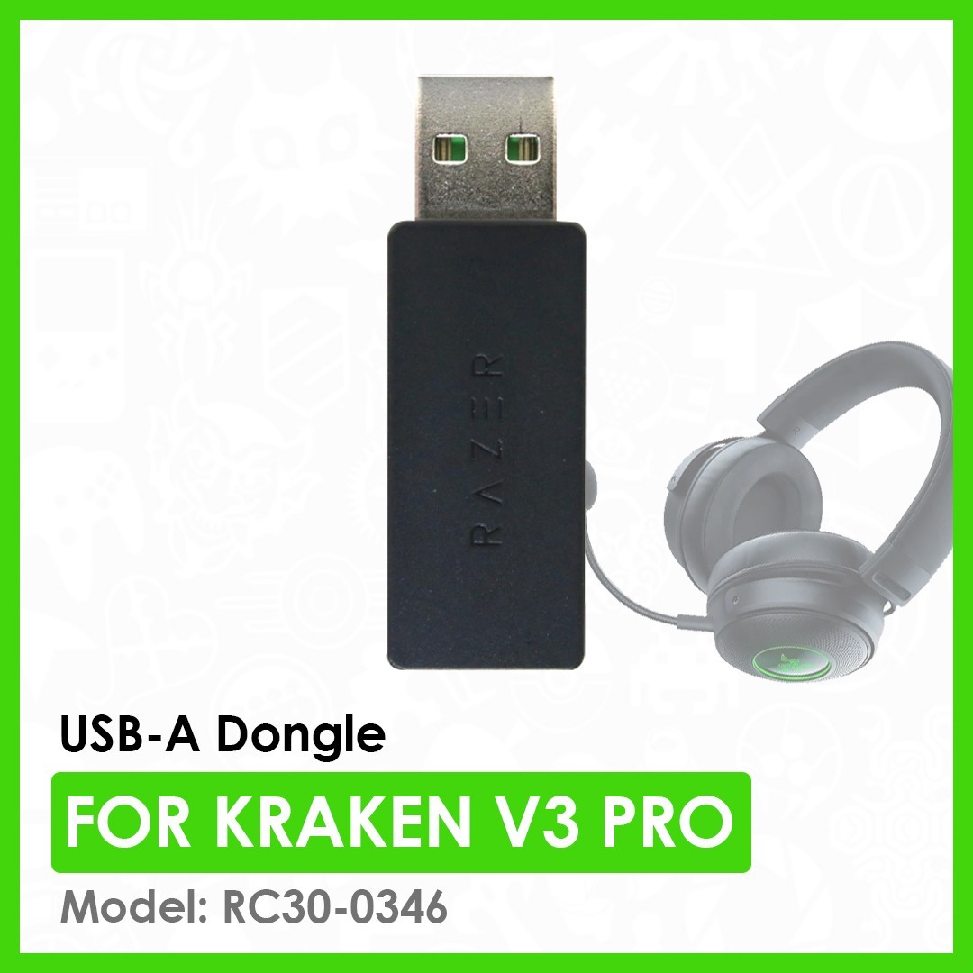 Genuine Razer USB-A Dongle for Kraken V3 Pro Gaming Headset | Black | RC30-0346