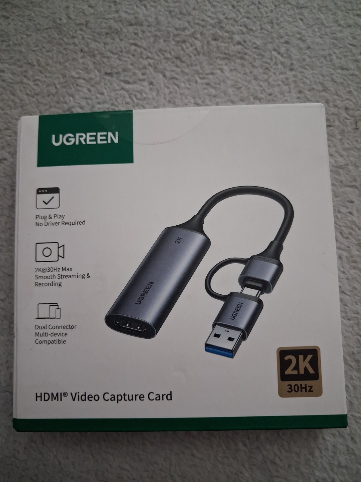 UGREEN Full HD 1080P Capture Card 4K HDMI to USB 2.0 HDMI Video Capture Card ...