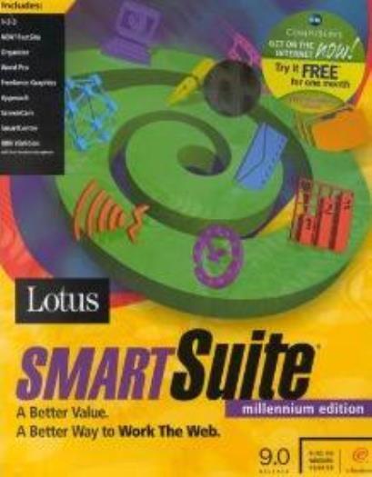 Lotus SmartSuite 9.0 PC CD Word Pro 1-2-3 Organizer processor speadsheet suite +