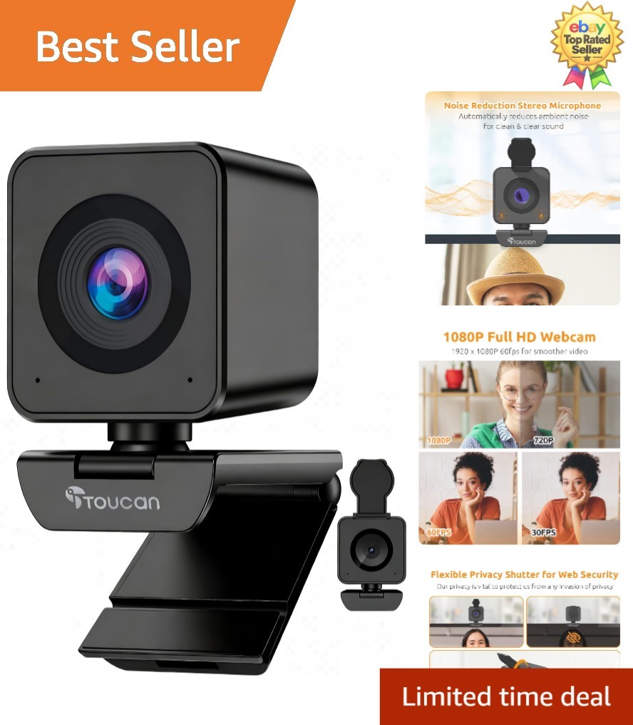 Wide Angle 90° 1080P Webcam with Automatic Light Adjustment for Home Office