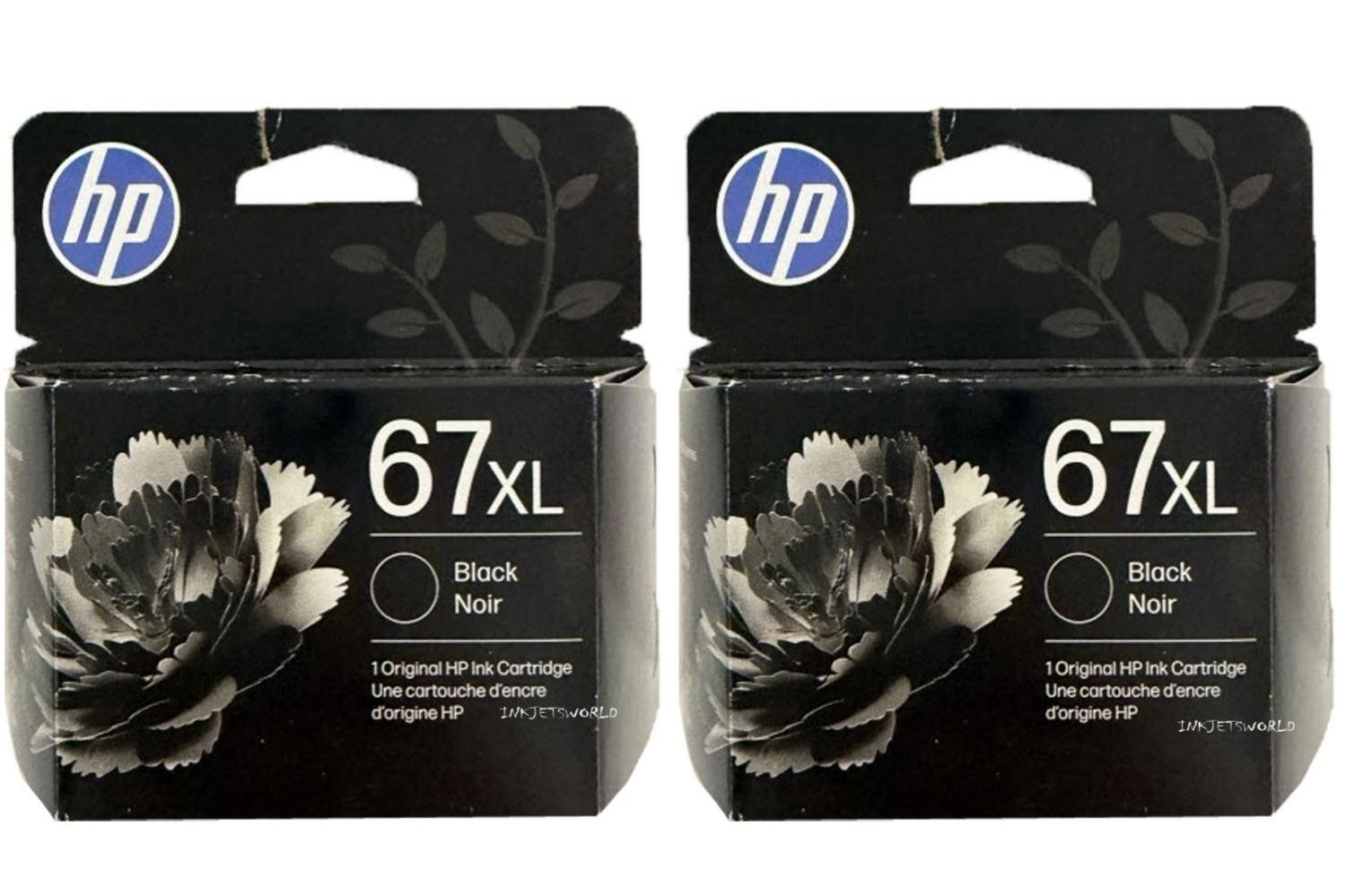 2PACK HP 67XL Genuine Black Ink Cartridges 3YM57AN