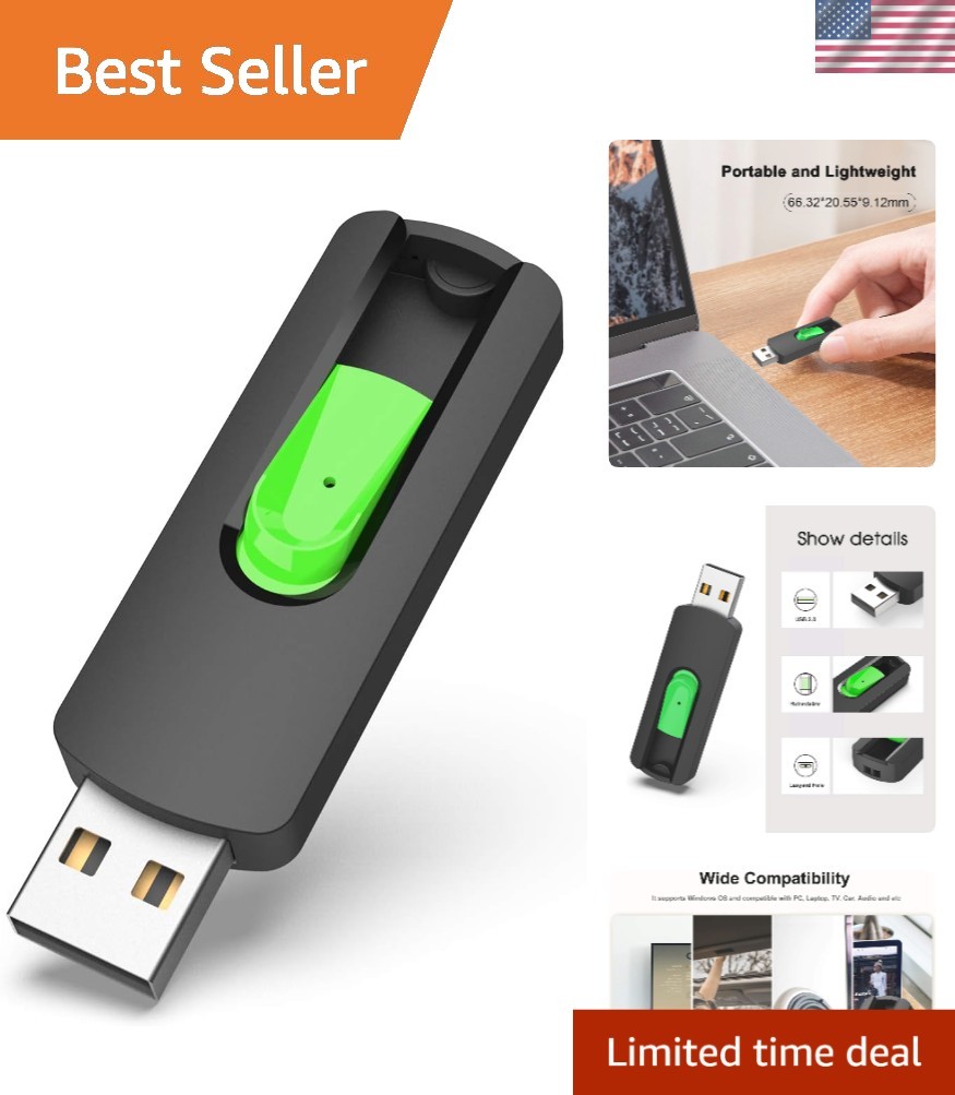 Essential 128GB USB Flash Drive - Capless Portable Memory Stick for All Devices