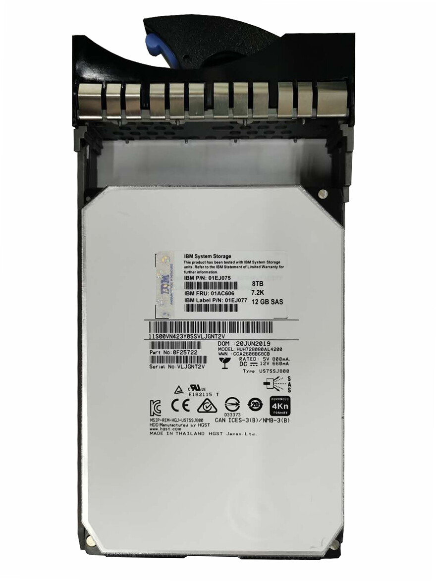 IBM 8TB 01AC606 01DE393 01EJ075 01EJ077 8TB 7.2K 12Gb/s SAS 3.5" NL V5000 G2 HDD