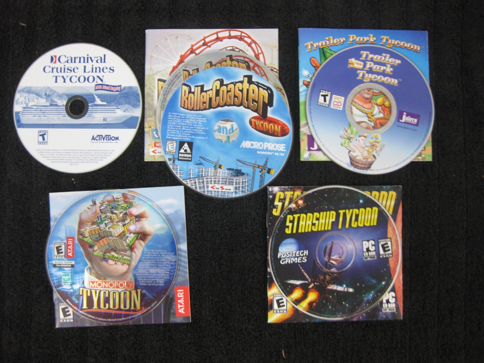 Vintage Software Lot -  Tycoon franchise Starship, Roller Coaster + BONUS G/VG