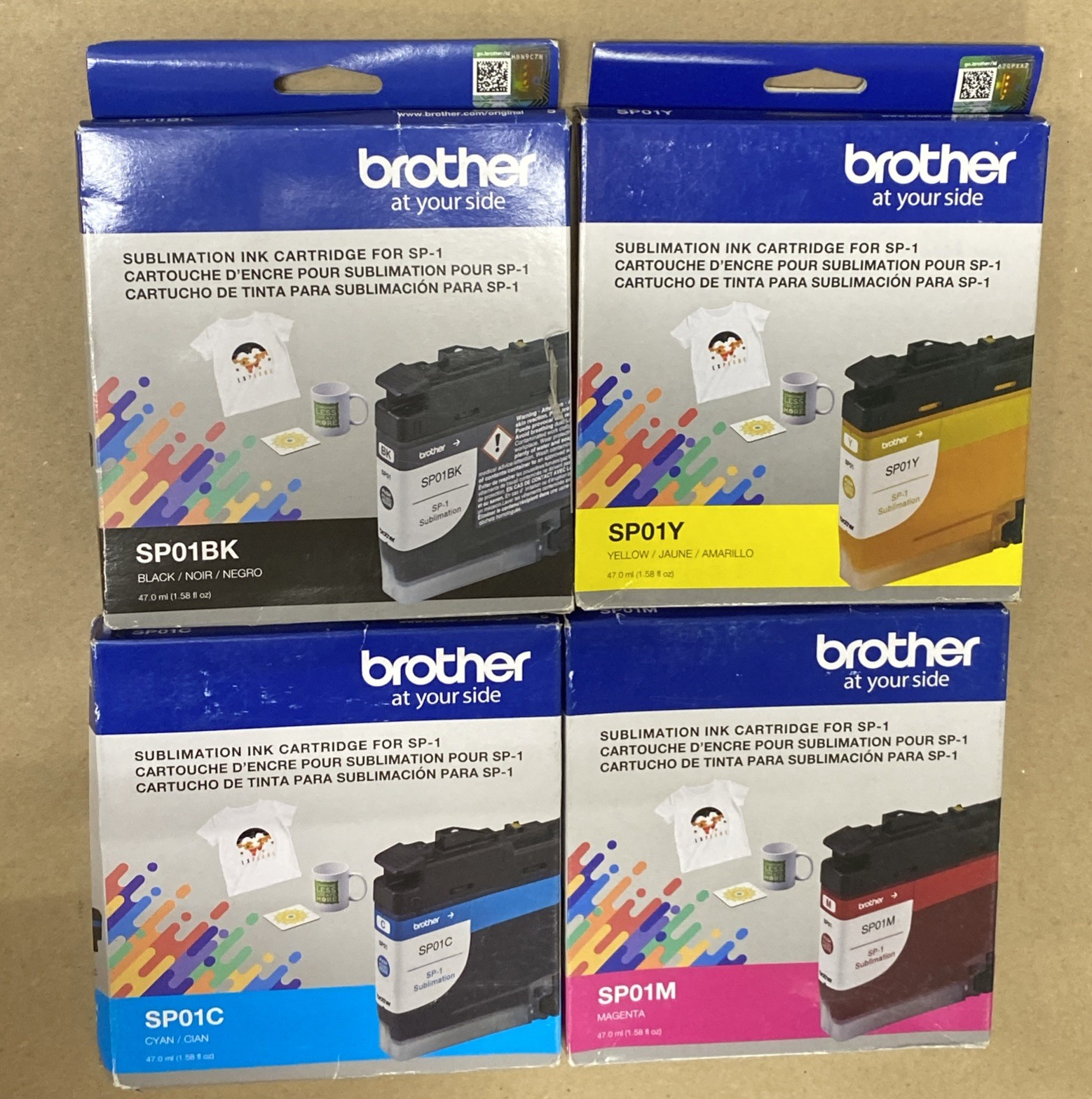 Brother SP01BK SP01Y SP01C SP01M Black Yellow Cyan Magenta lot of 4