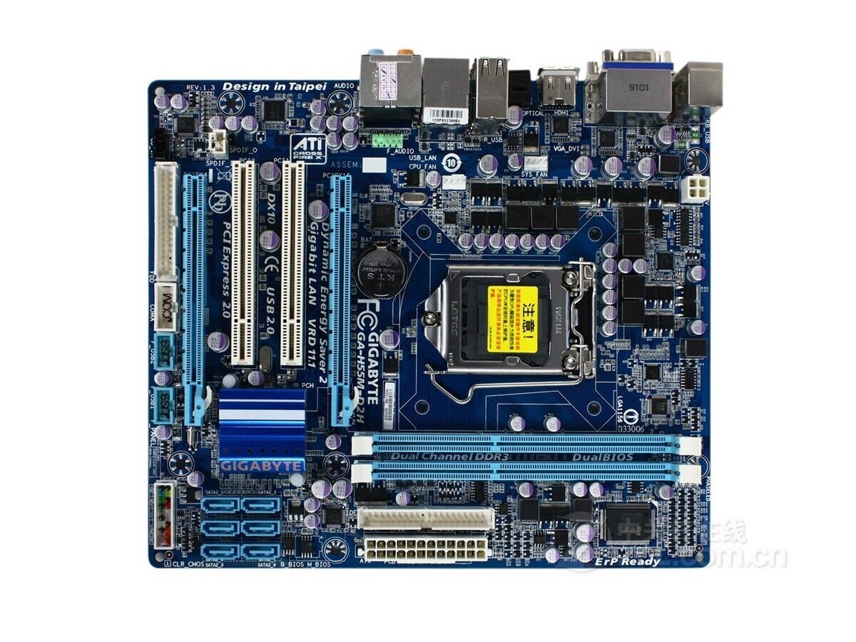 GIGABYTE GA-H55M-D2H(rev.1.4) Intel H55 DDR3 LGA 1156 Micro ATX Motherboard
