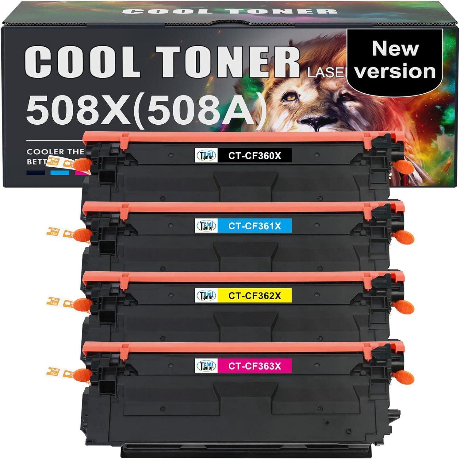508X 508A Toner Cartridges Set: 4-Pack M553 Replacement for HP 508X 508A for Las