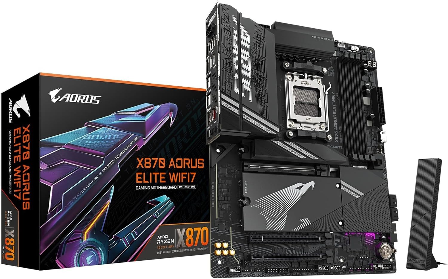 X870 AORUS Elite WIFI7 AMD AM5 LGA 1718 Motherboard, ATX, DDR5, 4X M.2, PCIe 5.0