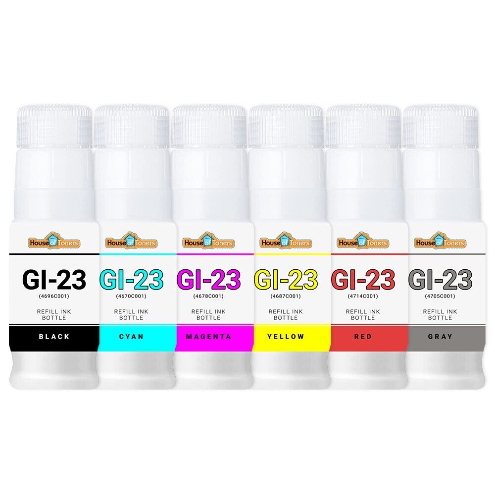 Replacement Canon GI-23 6 Pack (BCMYRG) Ink Cartridge for Canon Pixma G520 G620