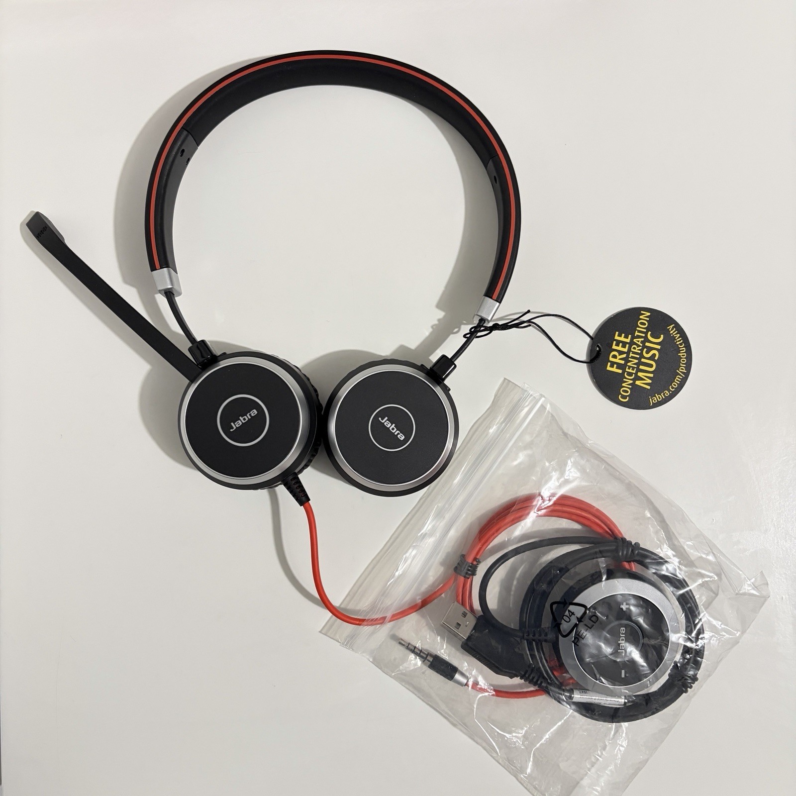 Jabra Evolve 40 Wired Headset HSC017 Stereo 3.5mm Jack USB-A w/ Controller