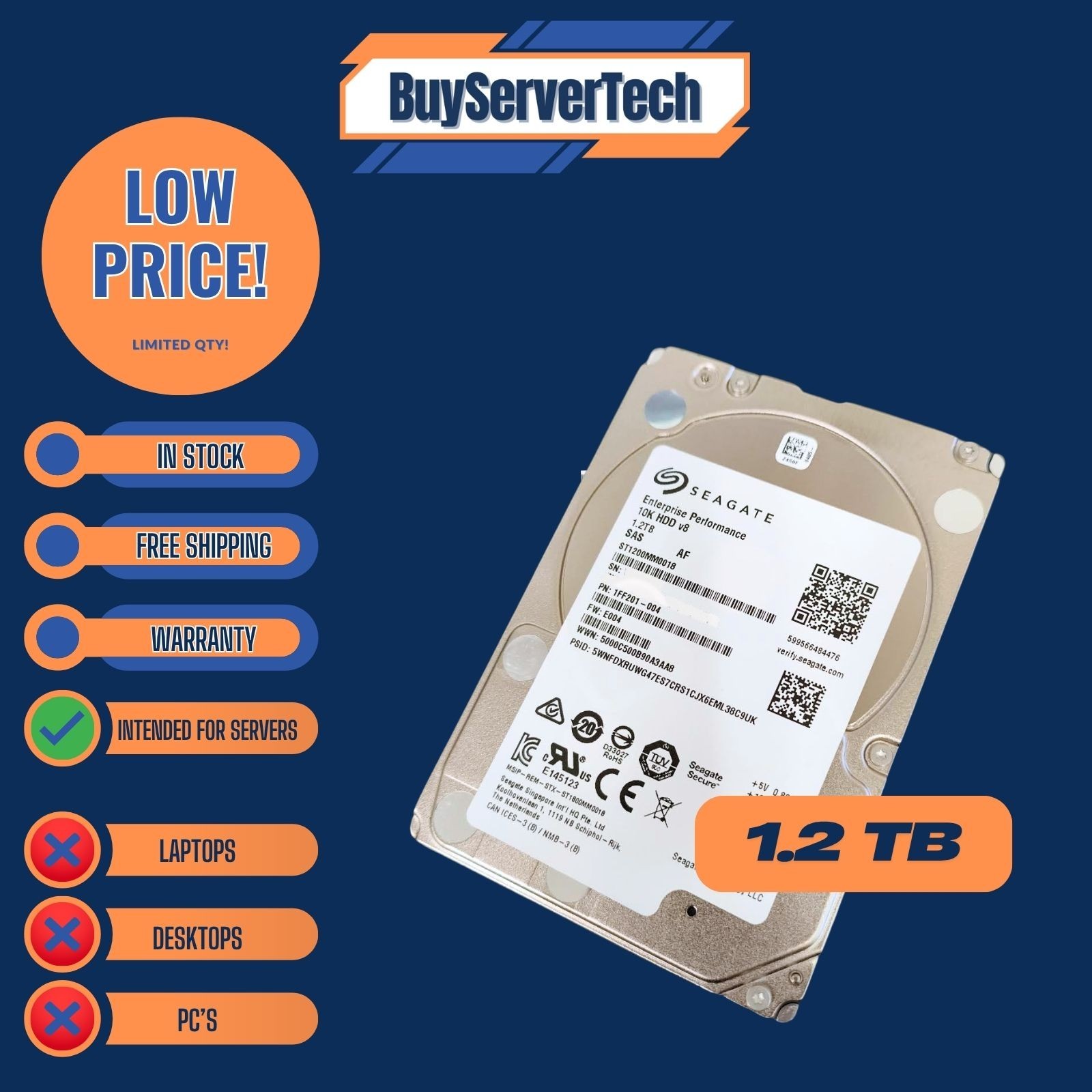 Seagate Enterprise ST1200MM0018 1.2TB 12G 10k 2.5" SAS HDD