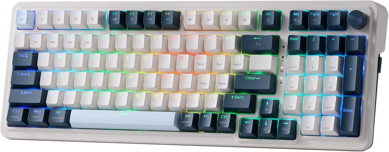 Redragon K686 PRO 98 Keys  RGB Gaming 3-Mode  Red Switc Mechanical Keyboard