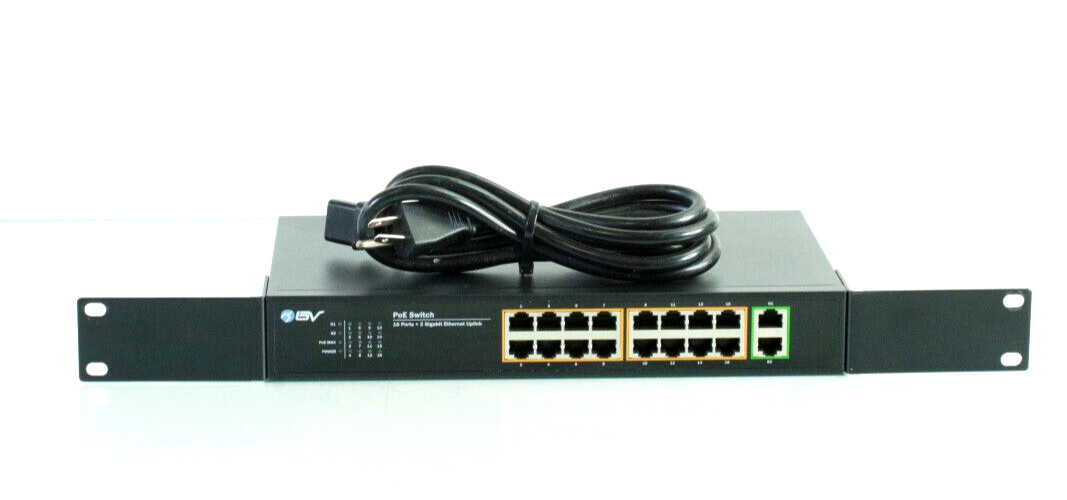 BV POE-SW1602-E 16-Port 100Mbps 2 Gigabit Uplink PoE Swich Fast n04