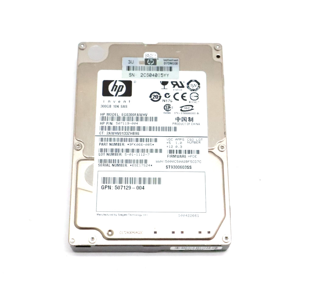 HP EG0300FAWHV 300GB 10K SAS 2.5" Hard Drive HDD 507119-004