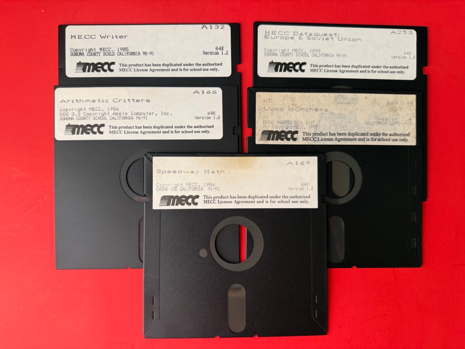 MECC Lot of 5 Diskettes / Apple II Computers