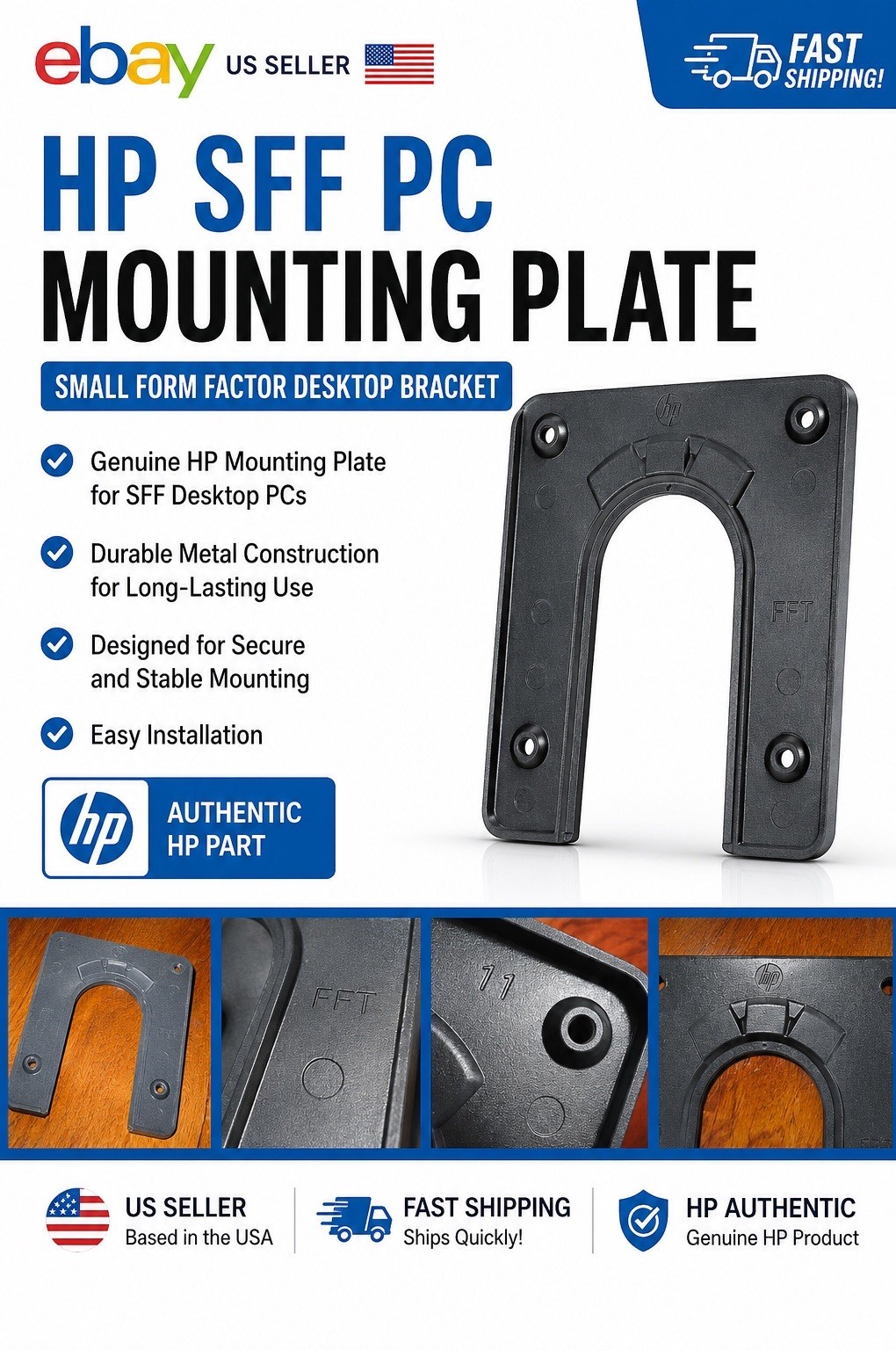 Lot Of 3 Thin Quick Release 100mm x 100mm VESA Monitor Stand Mounting Bracket