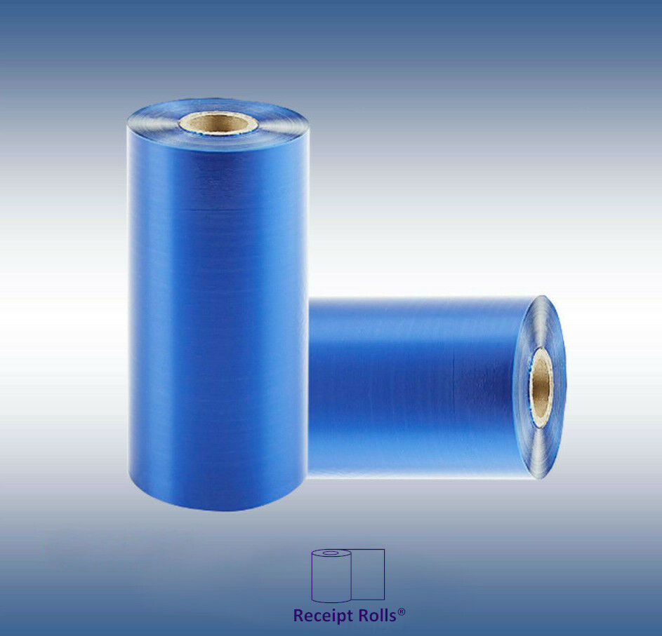4.33'' x 984' (110mm x 300m) BLUE Thermal Transfer Ribbons (24) Wax Resin Zebra