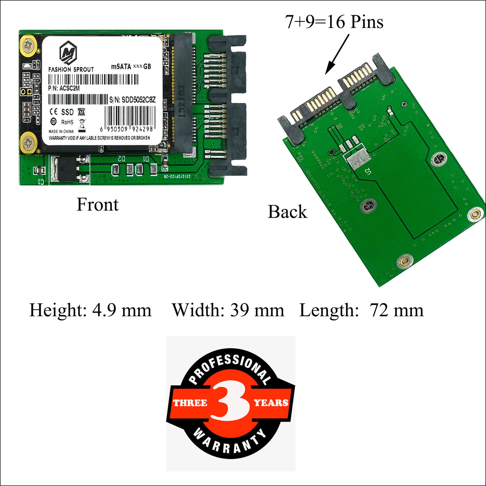128gb micro sata SSD FLASH For Hp Elitebook 2540p 2740p Laptop Disk Drive HDD