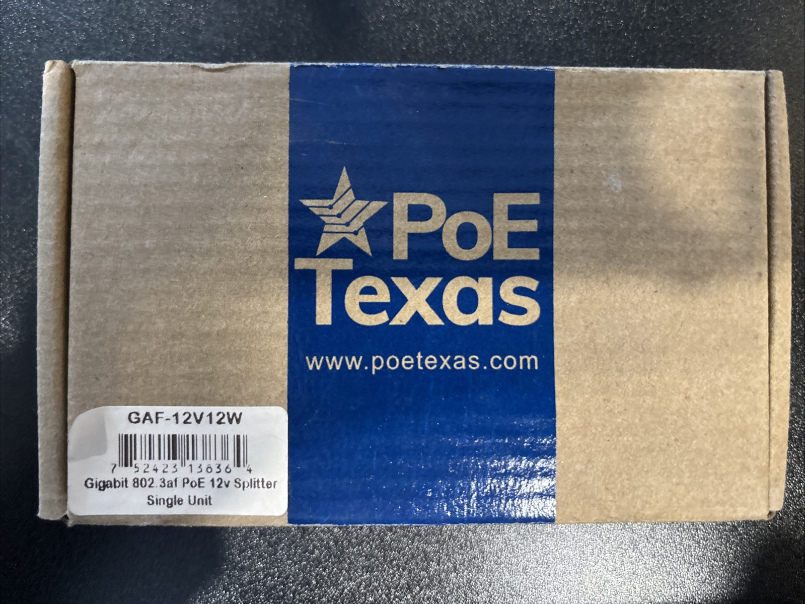 POE Texas GAF-12V12W 12V/Gigabit Splitter 802.3af 1A NEW