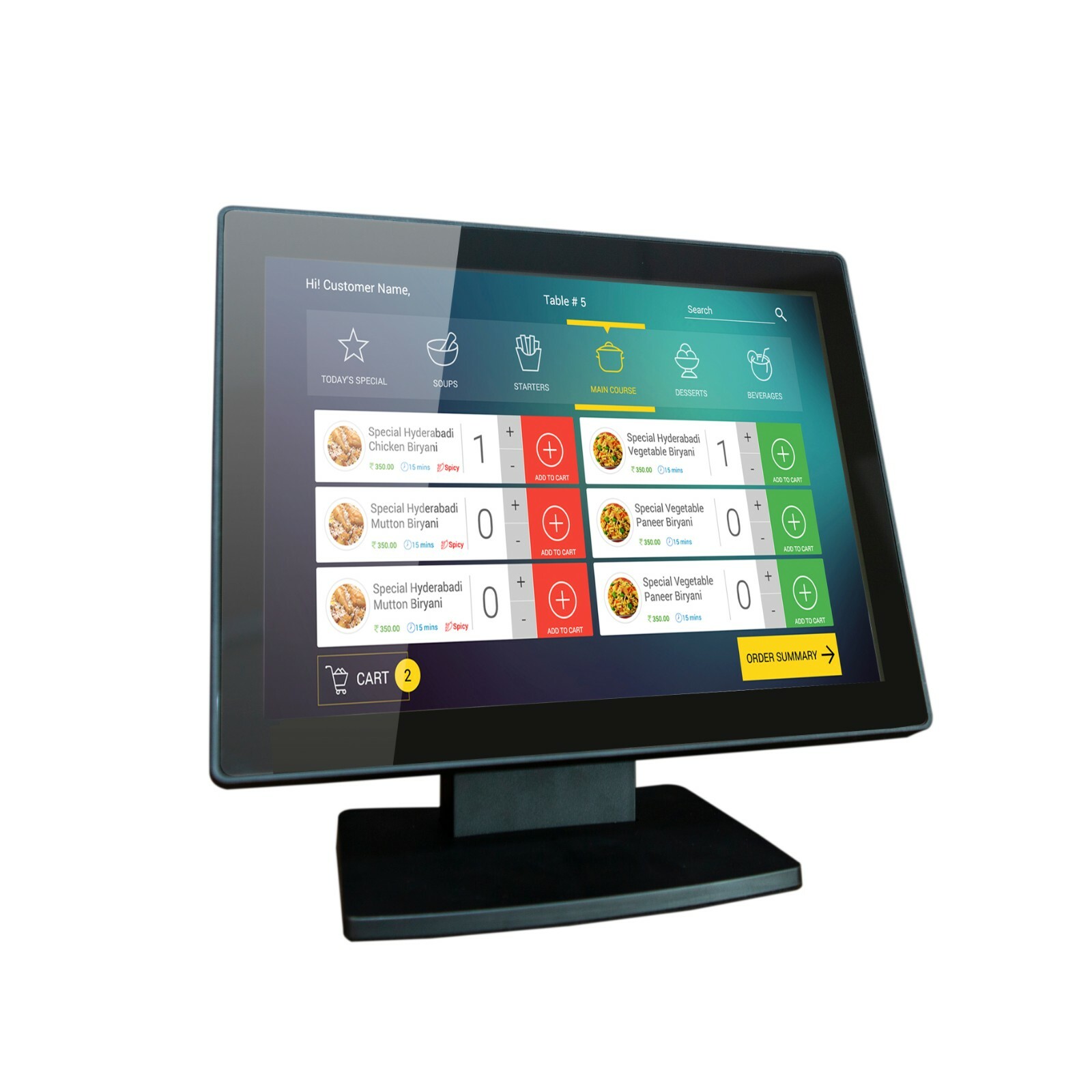 12-Inch Capacitive Multi-Touch POS TFT LED Touchscreen Monitor Adjustable Stand
