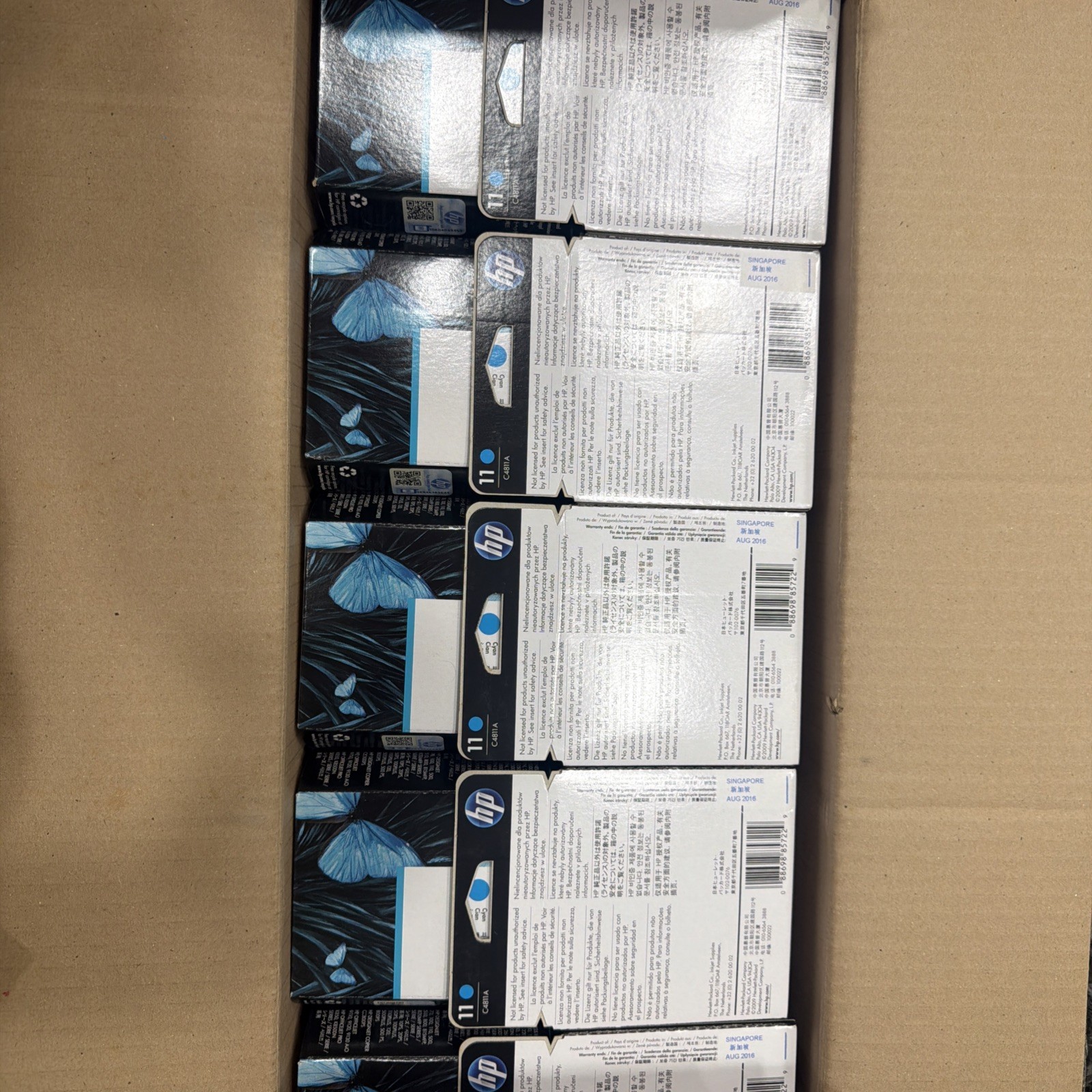 Lot Of 209 Pcs Of HP 11 Cyan C4811A And 5 Pcs Of C4812A Magenta