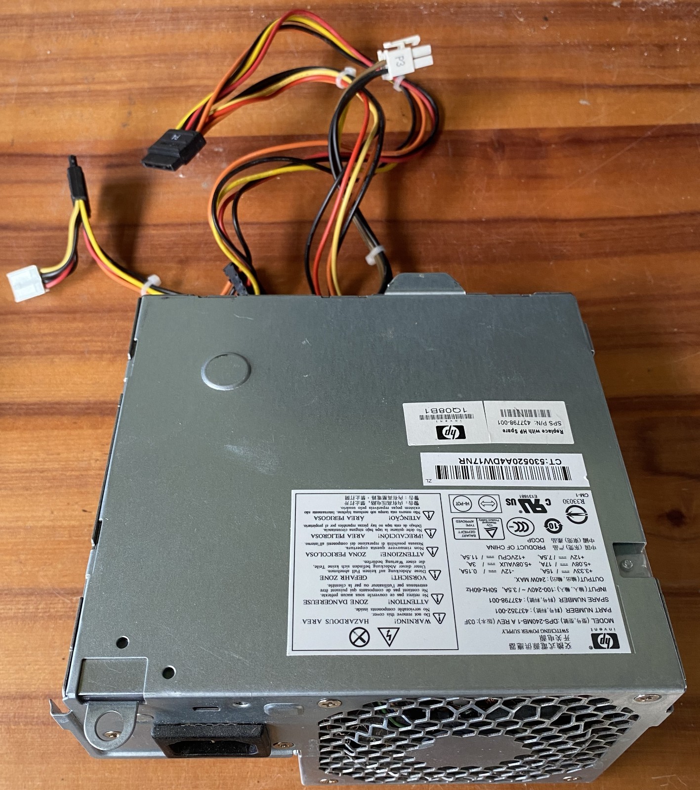 HP OEM SFF 240W Power Supply Model: DPS-240MB-1 A P/N: 437352-001, 437798-001