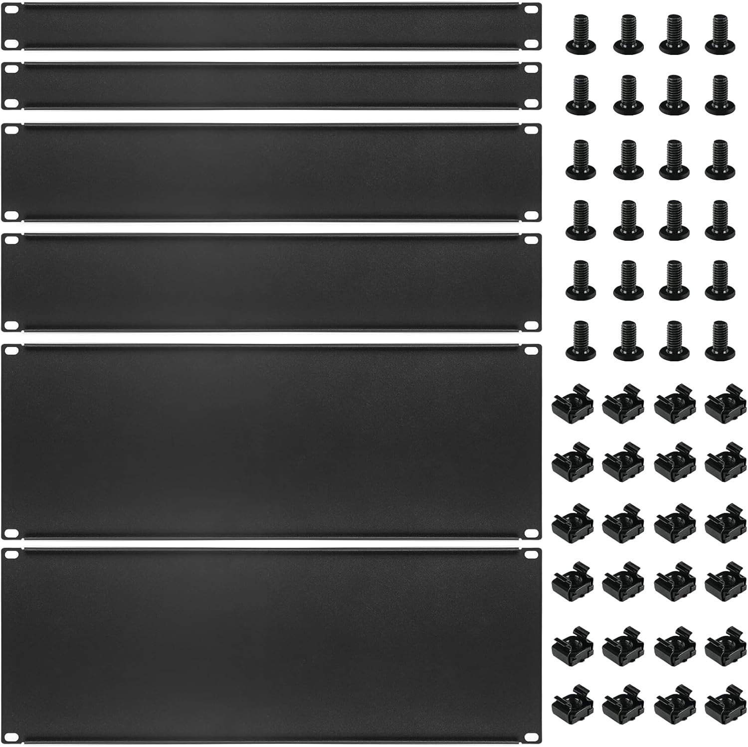 6 Pcs 1U,2U,4U Blank Panel Metal Rack Mount, 19 Inches, Filler Panel Mount Space