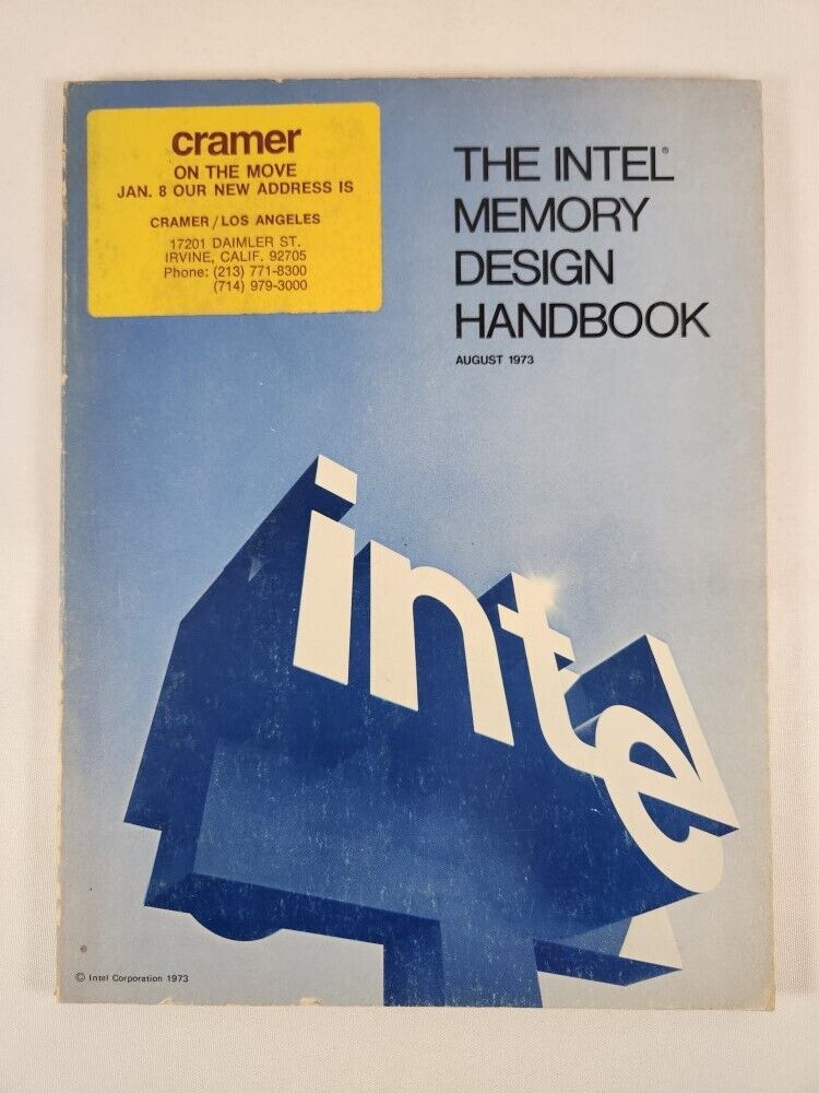 The Intel Memory Design Handbook August 1973 ~ Vintage Electronics