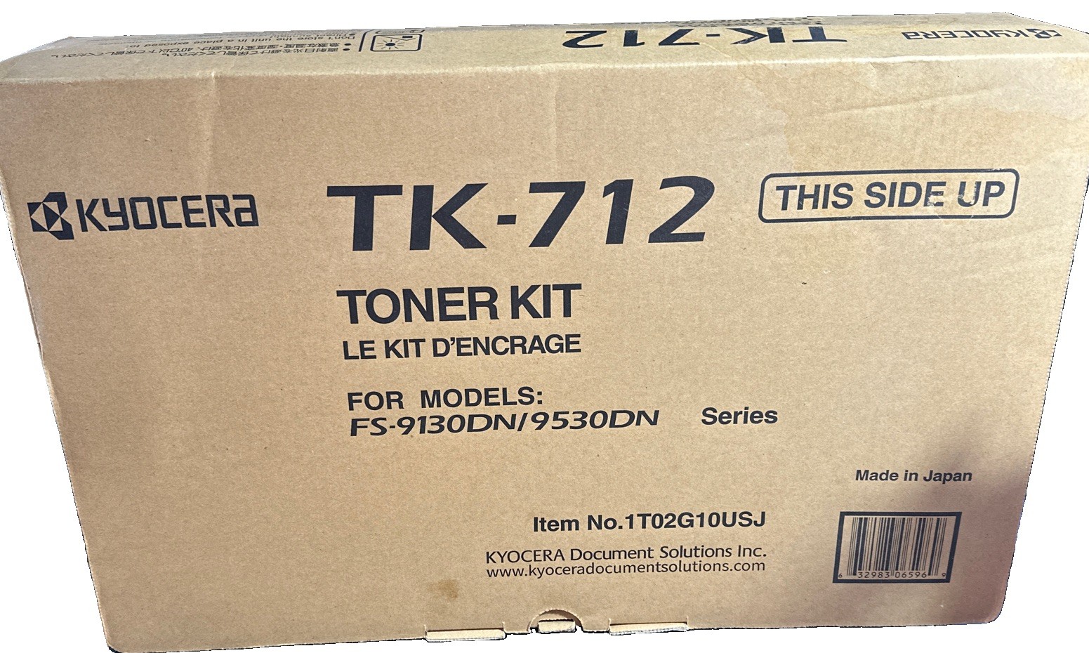 Genuine Kyocera Mita TK712 Black Toner Cartridge FS-9130DN FS-9530DN