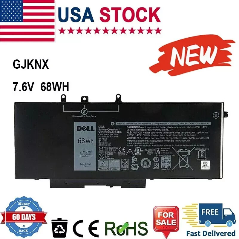 Genuine 68Wh GJKNX Battery for Dell Latitude 5480 5580 5490 5590 Precision 3520