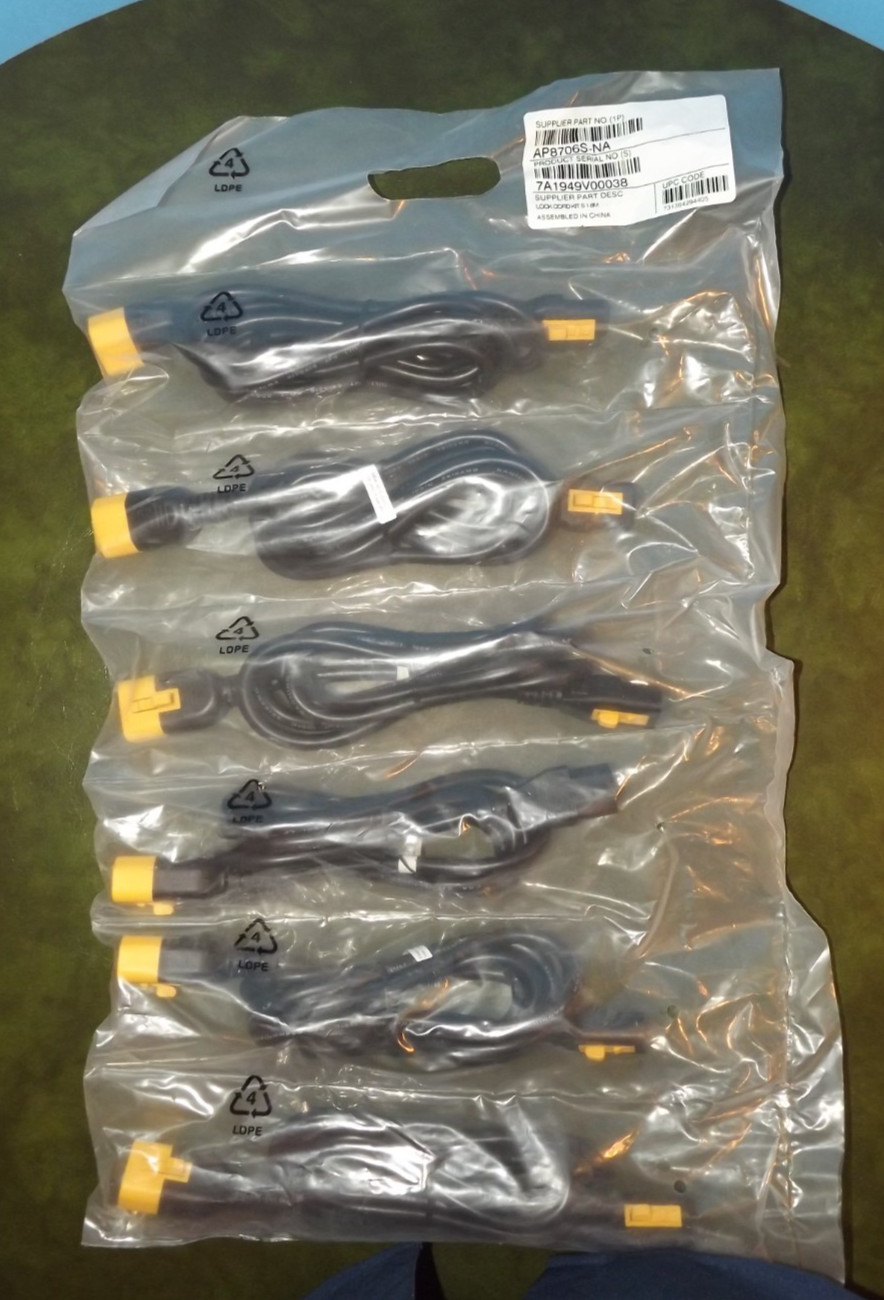 APC Locking C13 to C14 6' Power Cord Kit - 2 Pack of 6 (AP8706S-NA) NEW / Sealed