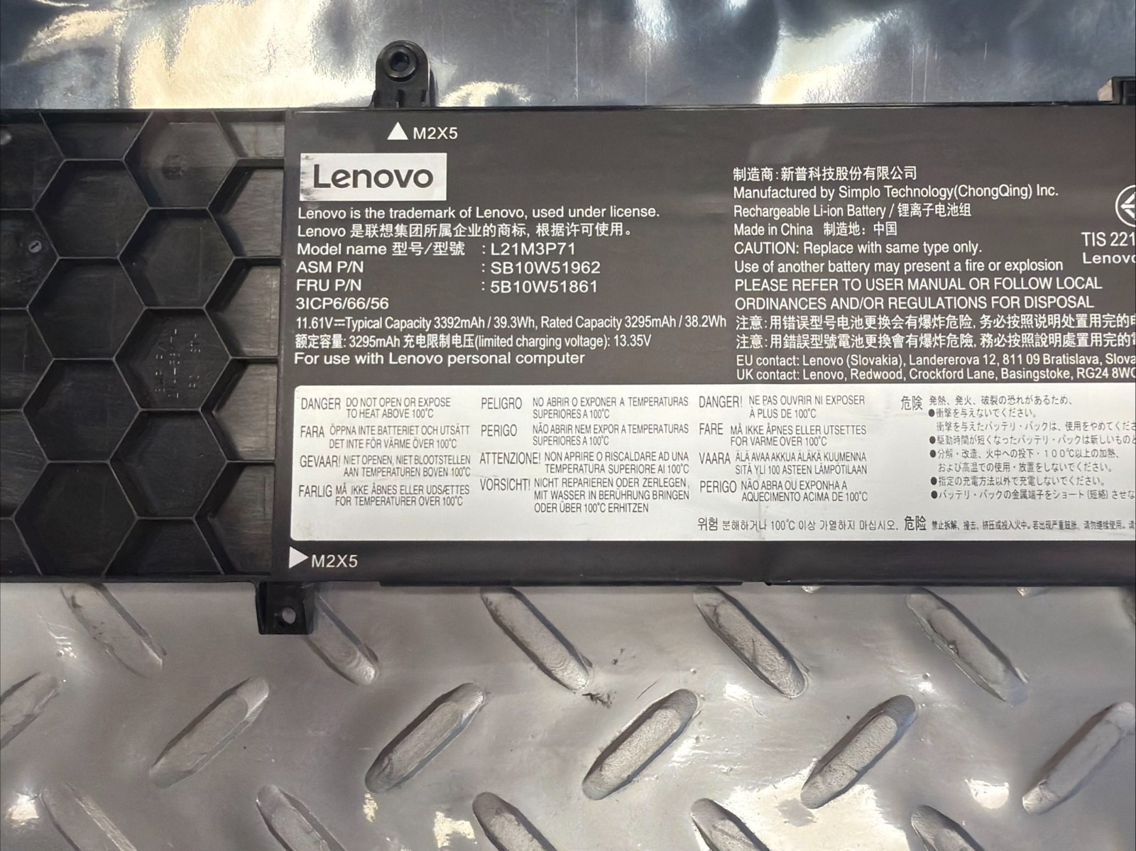 Genuine 39.3Wh L21L3P71 Laptop Battery For Lenovo ThinkPad T14 Gen 4 2023 Series