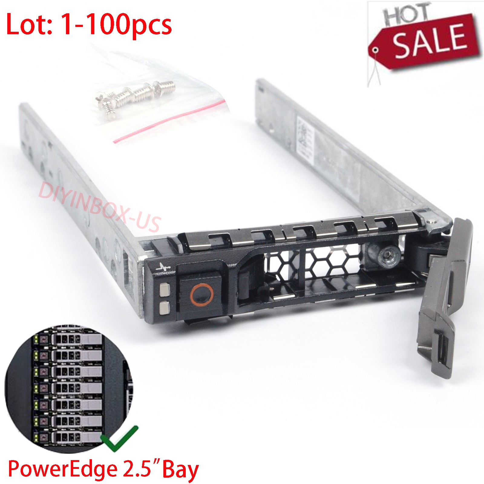 G176J Lot 2.5"SAS SATA HDD Hard Drive Tray Caddy /Screws for DELL PowerEdge R610