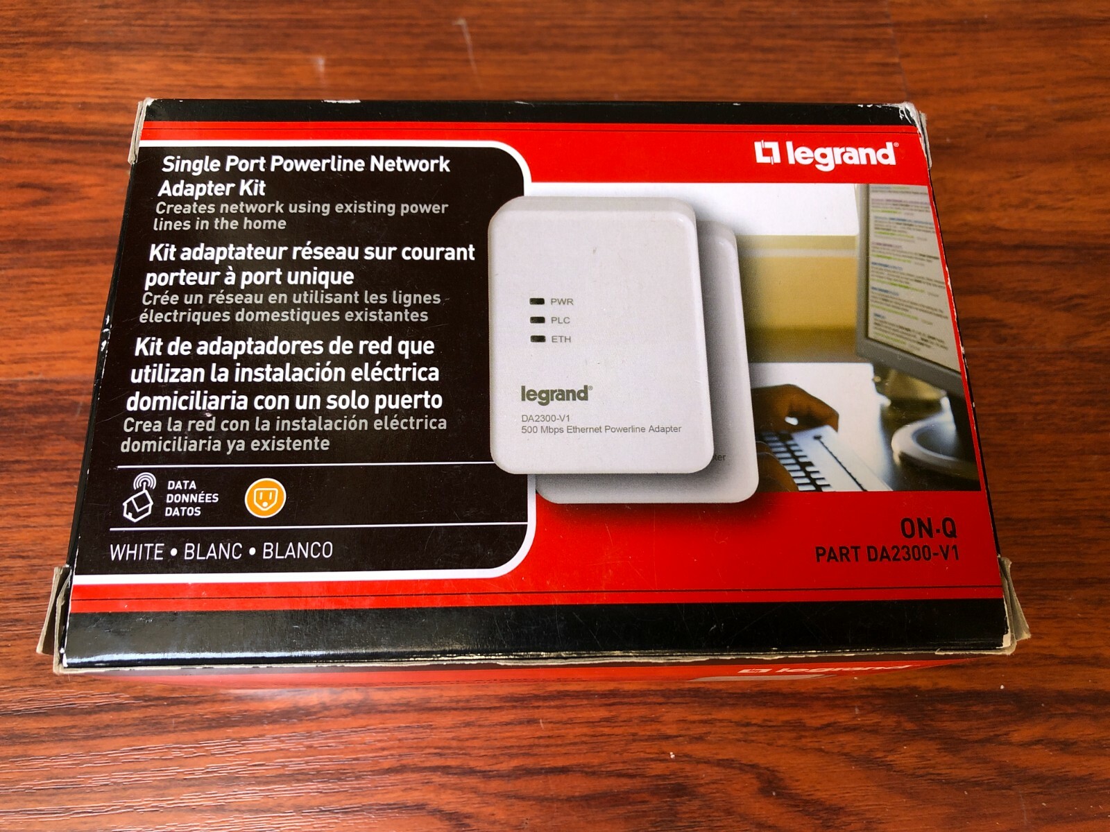 New Legrand / OnQ DA2300V1 Single Port Powerline Network Adaper Kit (2 Adapters)