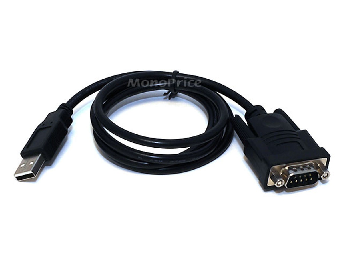 USB to Serial Converter Cable (DB-9M / USB-A Male)  3ft
