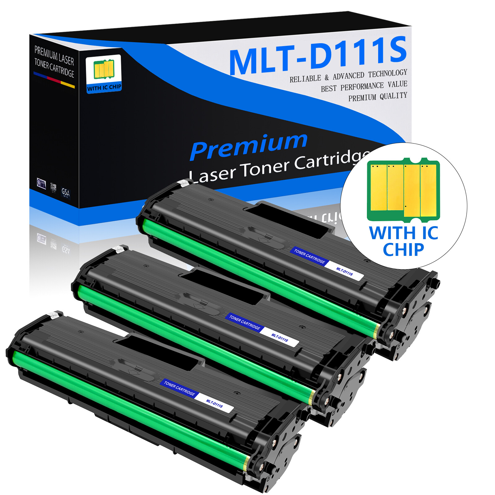 3PK MLT-D111S MLTD111S Toner Cartridge for Samsung 111S Xpress M2020W M2070FW